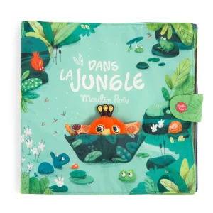 LET83700 Moulin Roty - Livre tissu d'activité - Dans la jungle