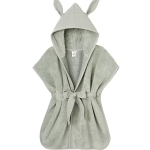 LET83700 Peignoir bambou et gaze vert de gris