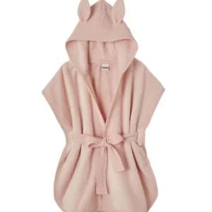 LET83700 Peignoir bébé bambou et gaze de coton rose blush 2/4 ans