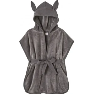 LET83700 Peignoir bébé bambou et gaze de coton gris 2/4 ans