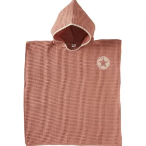LET83700 Poncho de bain à capuche en nid d'abeille marsala 3-5ans - BB&co