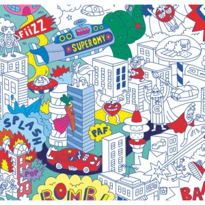 LET83700 Poster géant à colorier - Super Hero