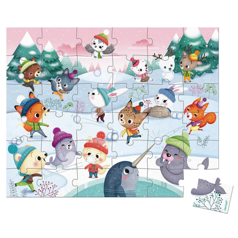 puzzle_bataille_de_boules_1.webp LeT Les enfants Terribles Puzzle bataille de boules de neige - 36 pcs