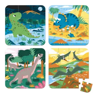 LeT Les enfants Terribles 4 puzzles évolutifs - Dinosaures