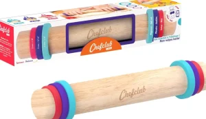LET83700 Rouleau à patisserie avec anneaux ajustables ChefClub Kids