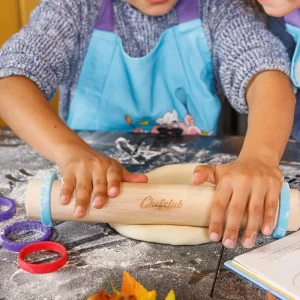 LET83700 Rouleau à patisserie avec anneaux ajustables ChefClub Kids