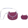 LET83700 Sac à main + porte-monnaie Chat en gaze de coton framboise / argent