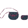 LET83700 Sac à main + porte-monnaie imprimé fleurs vintage / framboise