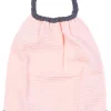 LET83700 Serviette élastiquée nid d'abeille "Jolie comme un cœur" blush/gris