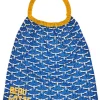 LET83700 Serviette élastiquée "Beau Gosse" indigo/ocre