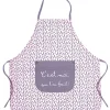 LET83700 Tablier de cuisine en coton enduit "C’est moi qui l’ai fait" rose/gris