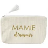 LET83700 Trousse cadeau zippée "Mamie d'amour" gaze de coton - ivoire - BB&co