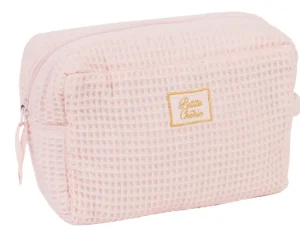 LET83700 Trousse de toilette en nid d'abeille rose