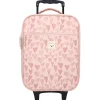 LET83700 Valise a  roulettes - enfants -cœurs rose