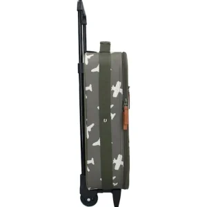 LET83700 Valise a roulettes - enfants - avions kaki